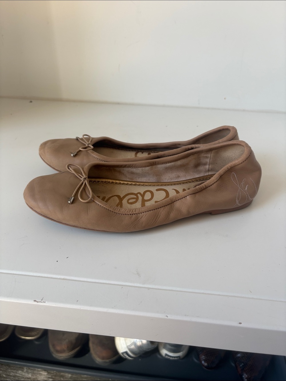 Sam Edelman Taupe Leather Bow Ballet Flats - Picture 4 of 4